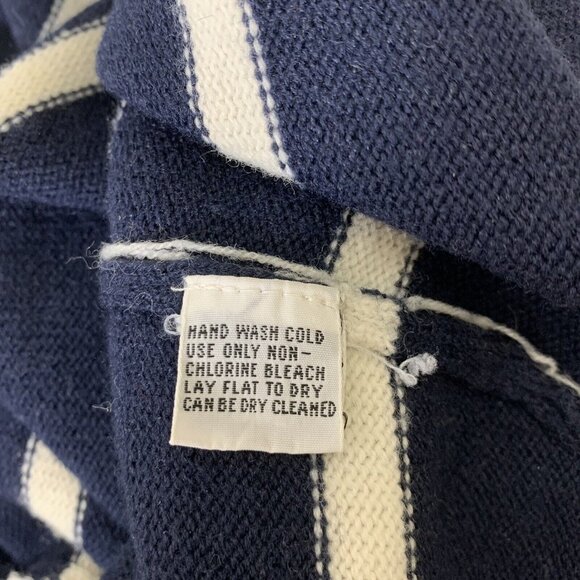 Christian Dior Sz Small Sweater Striped Blue White Long Sleeved Lambswool Blend - Picture 4 of 5